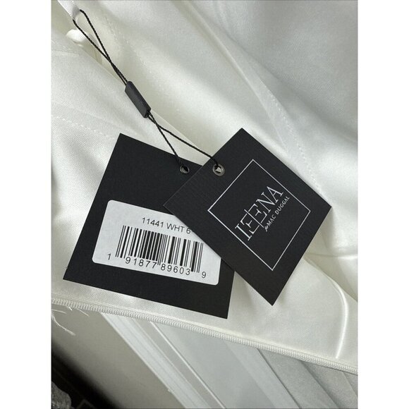 MAC DUGGAL Size 6 White 11441 Feather Off The Shoulder Gown Dress Wedding Bride - Picture 10 of 12